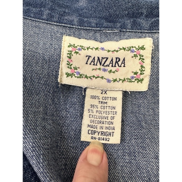 Tanzara Denim Jacket Womens‎  2X Embroidered Excellent Condition - Picture 12 of 16